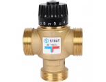 Термостатический смесительный клапан для систем отопления и ГВС STOUT 1 1/4"  НР 30-65°С KV 3,5, центральное смешивание