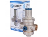 Редуктор давления поршневой под манометр 1/2"вр Stout PN25, 1-5.5 бар