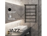 SHQ-J2QQ-F08050 STOUT полотенцесушитель элекрический JAZZ quadro 80*50 Черный матовый с полкой