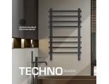 SHQ-T2QQ-008050 STOUT полотенцесушитель элекрический TECHNO quadro 80*50 Черный матовый