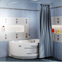 Карниз для шторы на ванну Radomir Ирма 149х96 (хром)