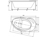 Ванна 170х97 акриловая Бетта правая + каркас + сифон + экран Акватек