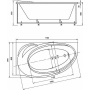 Ванна 170х97 акриловая Бетта Акватек правая с панелью+гидромассаж+массаж спины