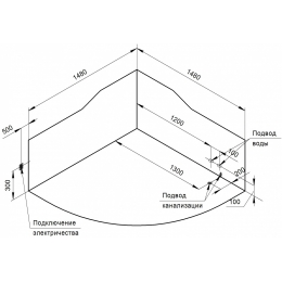 Ванна 148х148 акриловая Radomir СОРРЕНТО рама-подставка