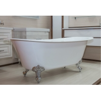 Ванна 170х74 акриловая Radomir Орли на ножках хром со сливом-переливом