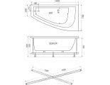 Ванна 140х75 акриловая TRITON  Бэлла левая