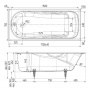 Ванна 170х75 чугунная Wotte Comfort  без ножек