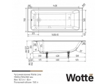 Ванна 160х70 чугунная Wotte Line без ножек