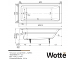 Ванна 180х80 чугунная Wotte Line Plus без ножек
