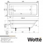 Ванна 180х80 чугунная Wotte Line Plus без ножек
