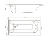 Ванна 170x80 акриловая Cersanit Smart  правая, ультра белый