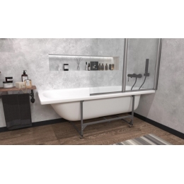 Ванна 160х70х40 стальная ВИЗ Donna Vanna Белая Орхидея, на каркасе, КР-01503