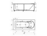 Ванна 170х80 акриловая Леда Акватек сборный каркас, без фронтального экрана