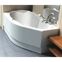 Ванна 170х100 акриловая Таурус левая + каркас + сифон + экран Акватек