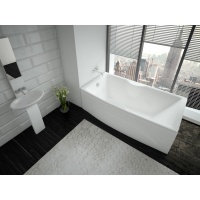 Ванна 170х75 акриловая Феникс пустая с фр. экраном (слив слева) Акватек