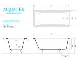 Ванна 170x75 чугунная Aquatek Альфа с 4 ножками