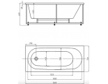 Ванна 160х70 акриловая Оберон пустая с фр. экраном (слив слева) Акватек