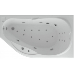 Ванна 170х100 акриловая Таурус правая гидромассажПН+аэромассаж ПН+ спин.массаж 6 форс+ 2доп. Акватек