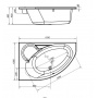 Ванна асимметричная KALIOPE 153x100, правая,белый (P-WA-KALIOPE*153-RNL)