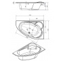 Ванна асимметричная KALIOPE 170x110, правая, белый (P-WA-KALIOPE*170-RNL)