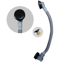 Слив-перелив Черный Radomir автомат с сеточкой, с сифоном