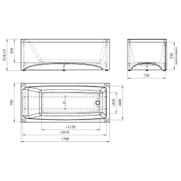Ванна 168х70 акриловая Radomir Веста