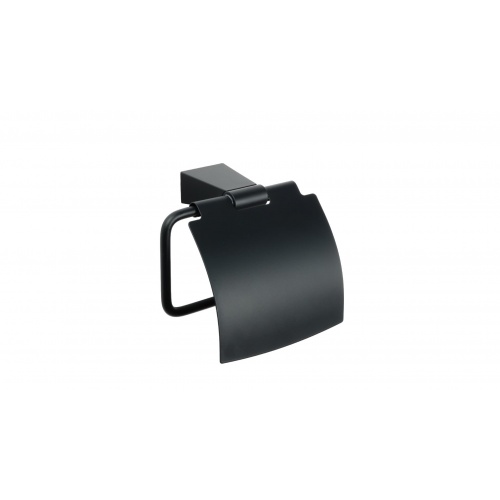 Держатель туалетной бумаги с крышкой FIXSEN TREND черный матовый, блистер купить в интернет магазине Санрай73