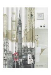 Шторка для ванны Zalel 180*200 ткань полиэстер, фотопринт в ассортименте