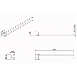 Полотенцедержатель двойной поворотный AZARIO RINA