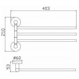 Полотенцедержатель тройной поворотный Haiba HB8313 нержавеющая сталь