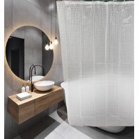 Штора для ванной Santrek Home 180х180 PEVA 30002 с кольцами, прозрачный 3D, П215