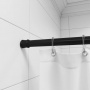 Карниз для ванной Milardo Easy черный, телескопический 110-200 мм, без колец