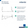Карниз для ванной Milardo Easy черный, телескопический 110-200 мм, без колец