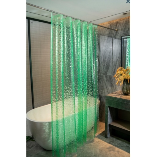 Штора для ванной Santrek Home 180х180 PEVA MS1003 с кольцами, 3D зеленый купить в интернет магазине Санрай73