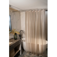 Штора для ванной Santrek Home 180х180 PEVA MS1009 с кольцами, 3D бежевый