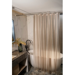 Штора для ванной Santrek Home 180х180 PEVA MS1009 с кольцами, 3D бежевый