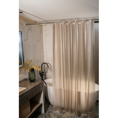 Штора для ванной Santrek Home 180х180 PEVA MS1009 с кольцами, 3D бежевый купить в интернет магазине Санрай73