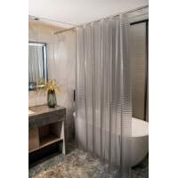 Штора для ванной Santrek Home 180х180 PEVA MS1010 с кольцами, 3D серый