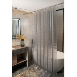 Штора для ванной Santrek Home 180х180 PEVA MS1010 с кольцами, 3D серый