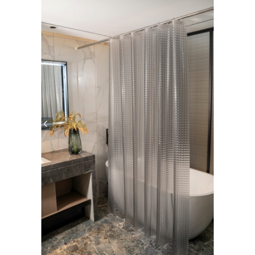 Штора для ванной Santrek Home 180х180 PEVA MS1010 с кольцами, 3D серый купить в интернет магазине Санрай73