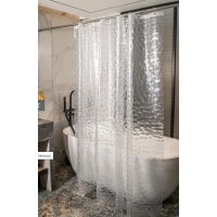 Штора для ванной Santrek Home 180х180 PEVA MS1017 с кольцами, 3D прозрачный