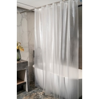 Штора для ванной Santrek Home 180х180 PEVA MS1019 с кольцами, 3D прозрачный