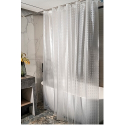Штора для ванной Santrek Home 180х180 PEVA MS1019 с кольцами, 3D прозрачный