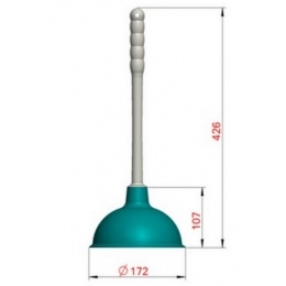 Вантуз конический d172мм, с пластмассовой ручкой 319мм, белый