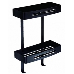 Полка прямоугольная двухэтажная, черный матовый AZARIO ALTRE