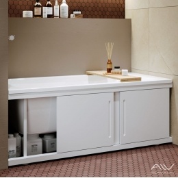 Экран под ванну Alavann Alt 1,5 м белый, купе, МДФ с алюминиевой рамой