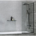 Шторка на ванну DIWO Анапа неподвижная, 60х140, профиль черный матовый, прозрачное стекло