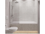 Шторка на ванну DIWO Анапа неподвижная, 60х140, профиль хром глянцевый, прозрачное стекло