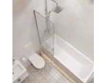 Шторка на ванну DIWO Анапа неподвижная, 60х140, профиль хром глянцевый, прозрачное стекло