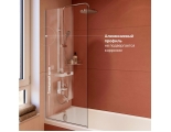Шторка на ванну DIWO Анапа неподвижная, 70х140, профиль хром глянцевый, прозрачное стекло